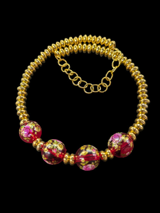 Gold and Red Bracelet