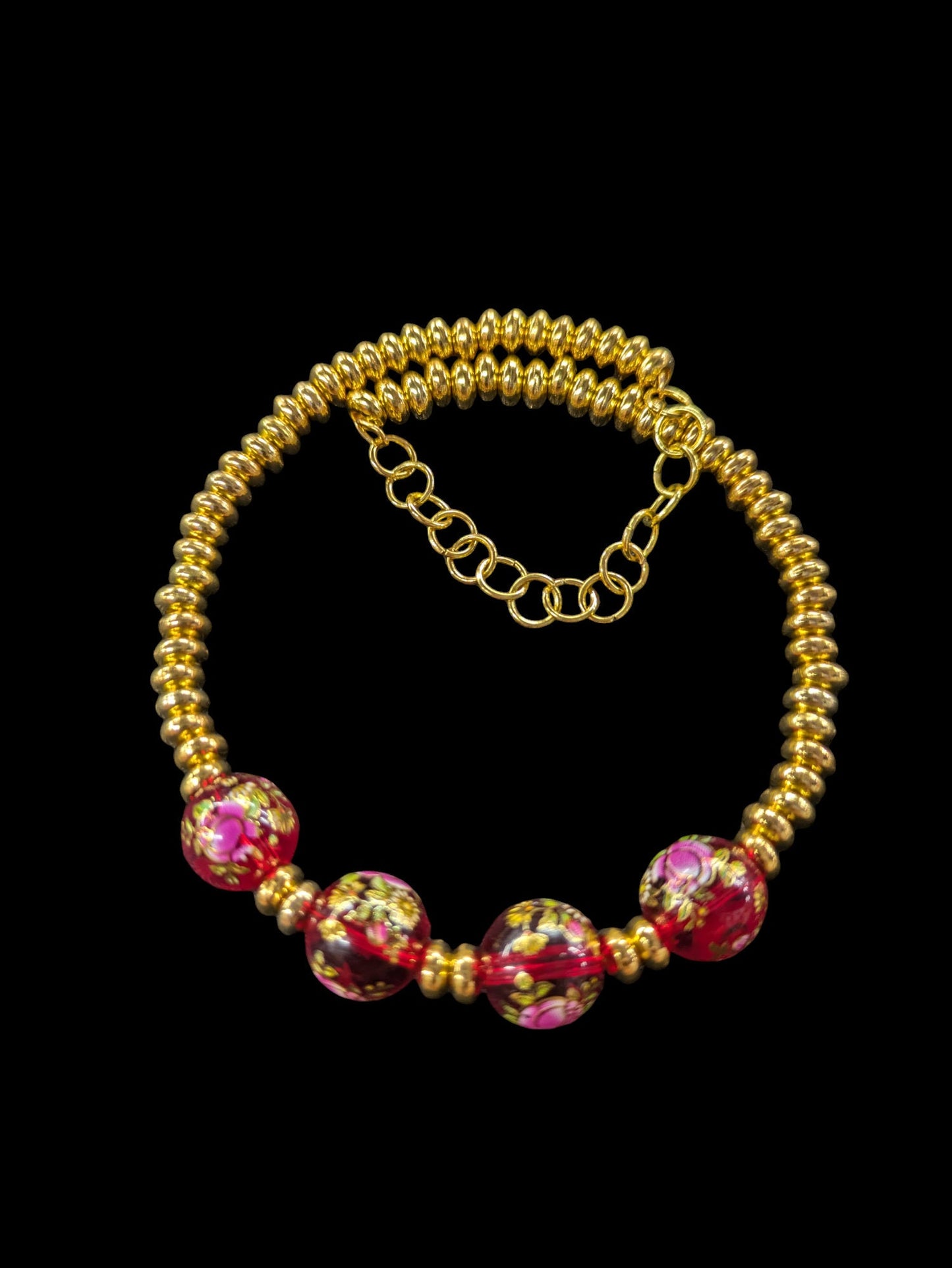 Gold and Red Bracelet